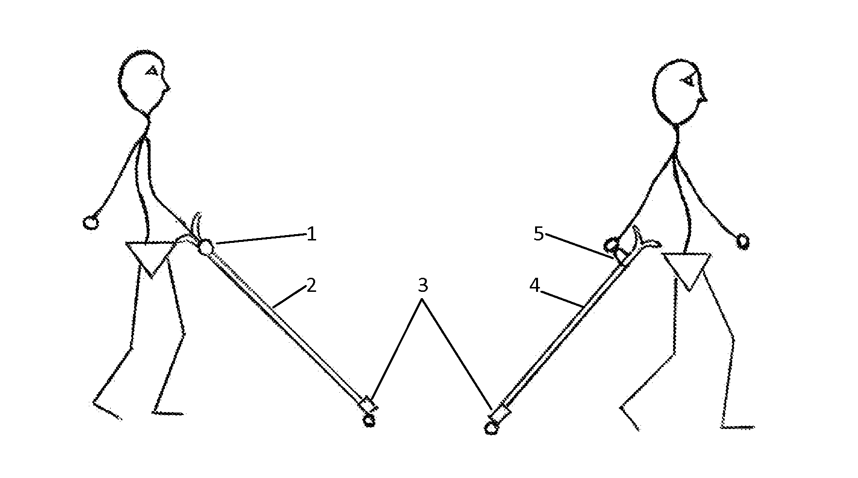 Portable ski trolley