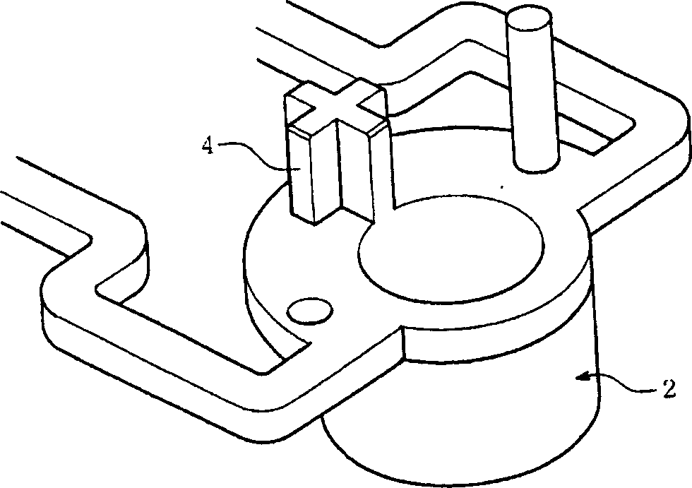 Interference ribs on surface of operating parts
