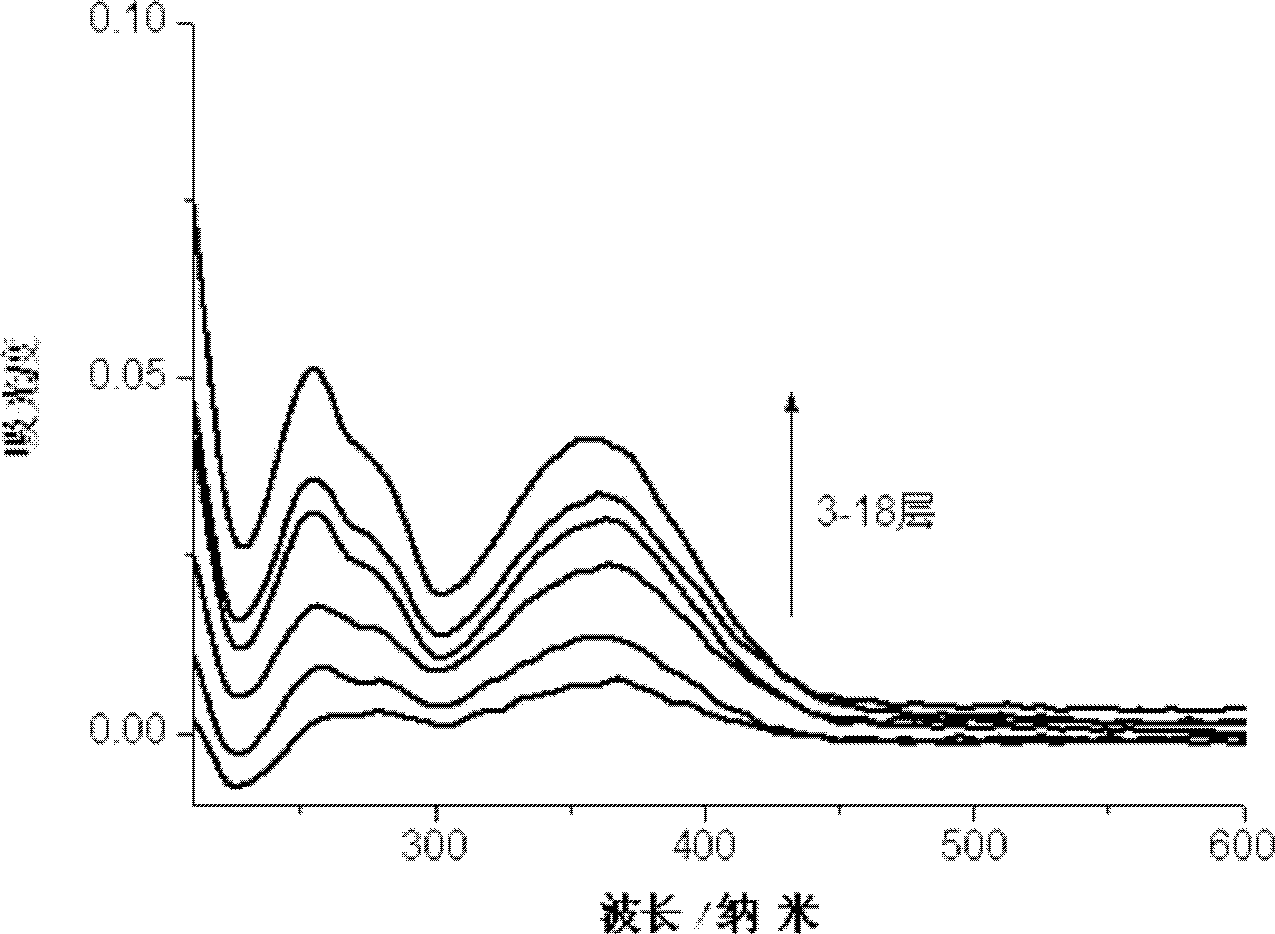 Composite lighting thin film material of nucleotide and layered double hydroxide nanometer sheet and preparation method thereof