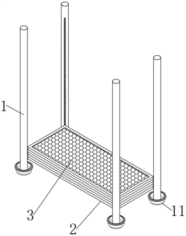 Stacking maintenance frame for concrete blocks and using method of stacking maintenance frame