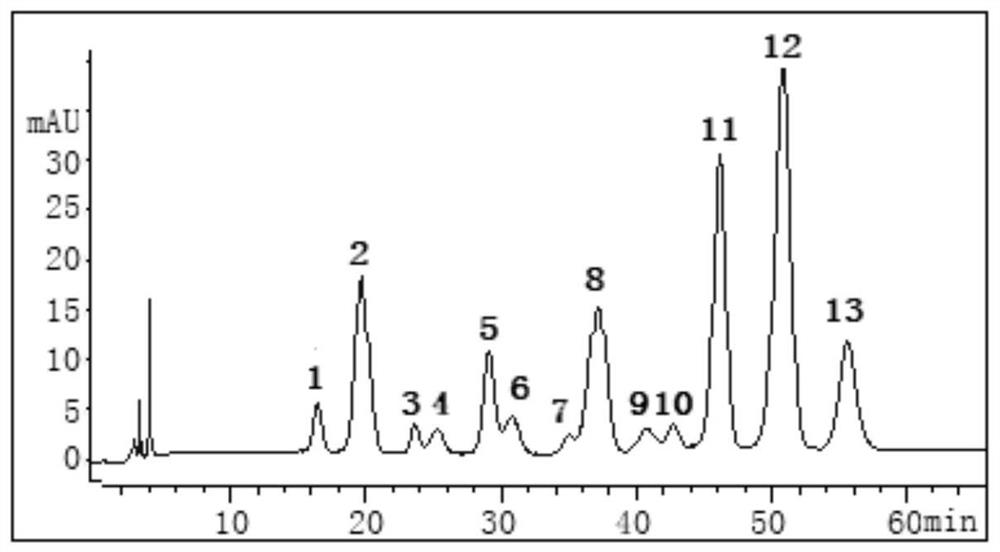 Method for preparing five anthocyanin standard substances from blueberry anthocyanin extract