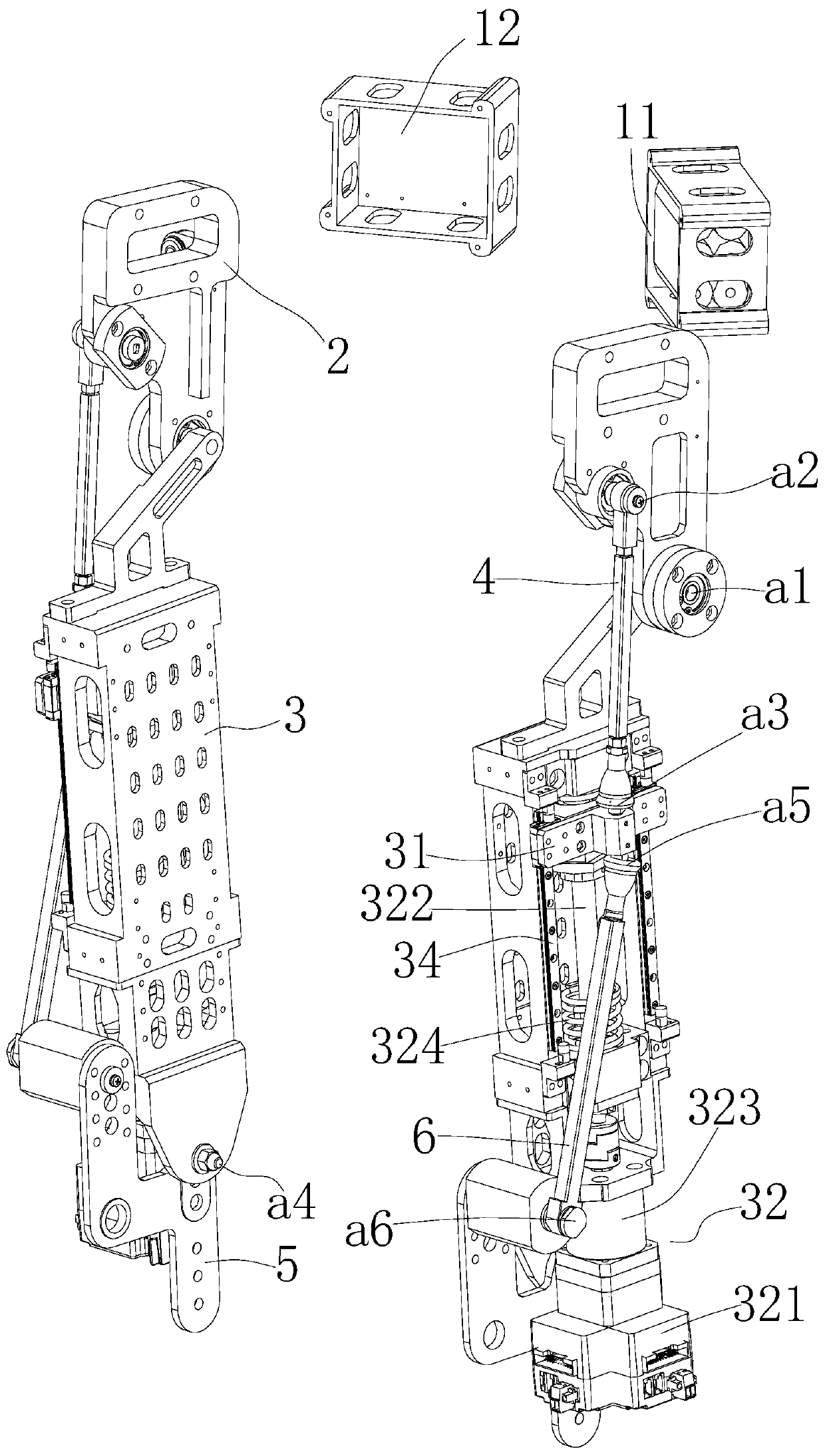 Wearable assistance device for hip joints and knee joints of lower limbs