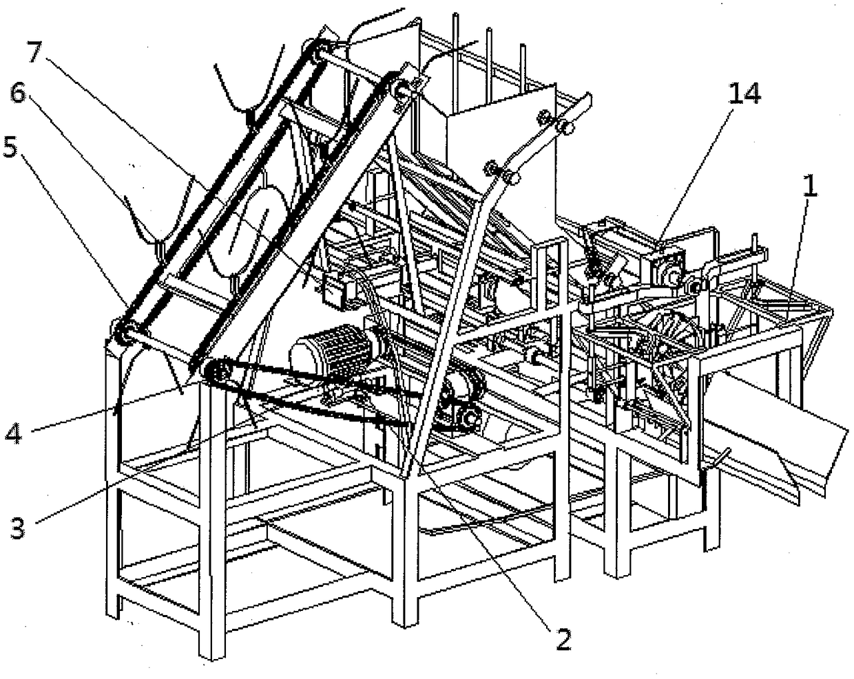 A new type of bamboo tube shredder