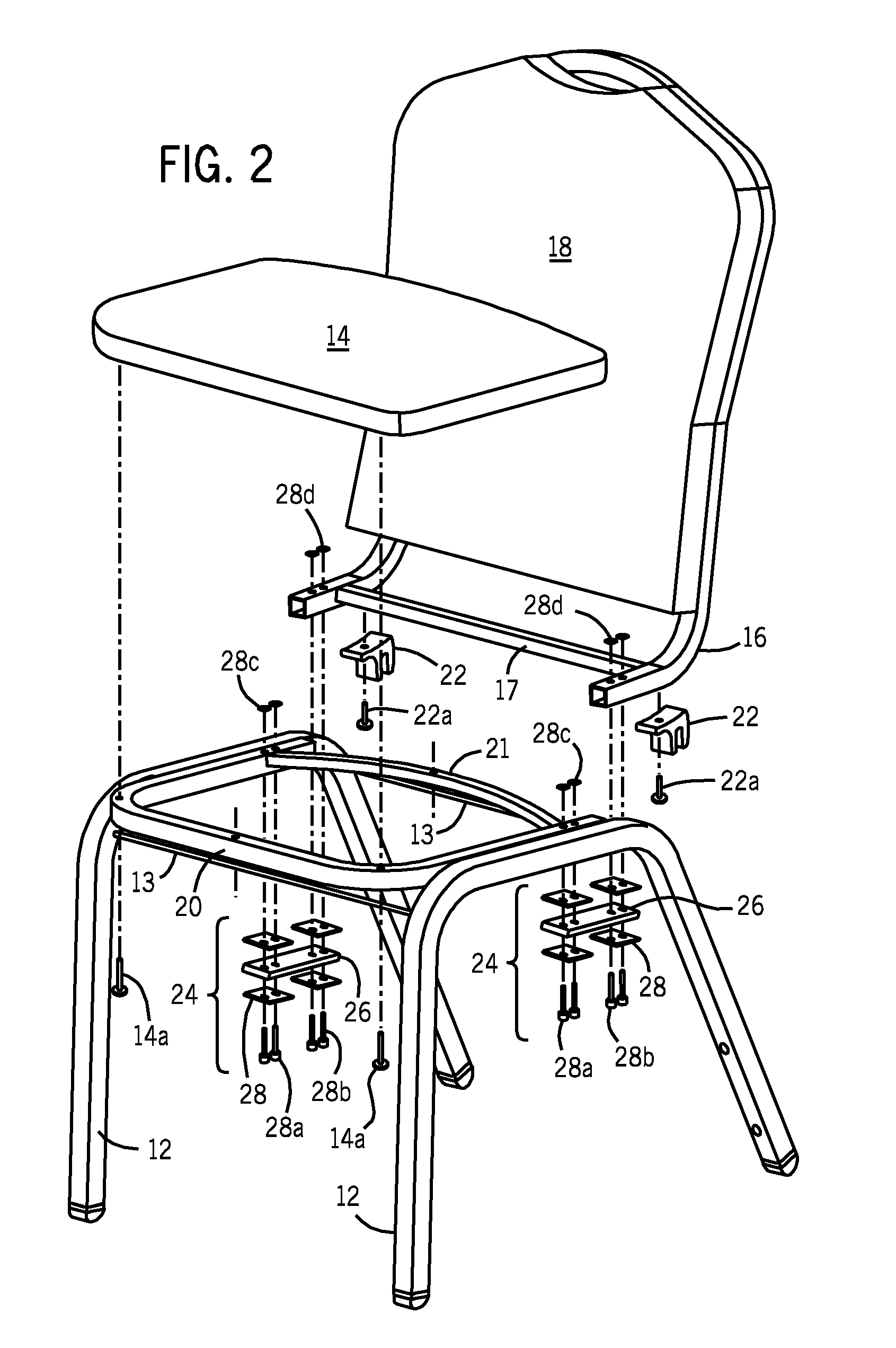 Stackable chair with flexible back