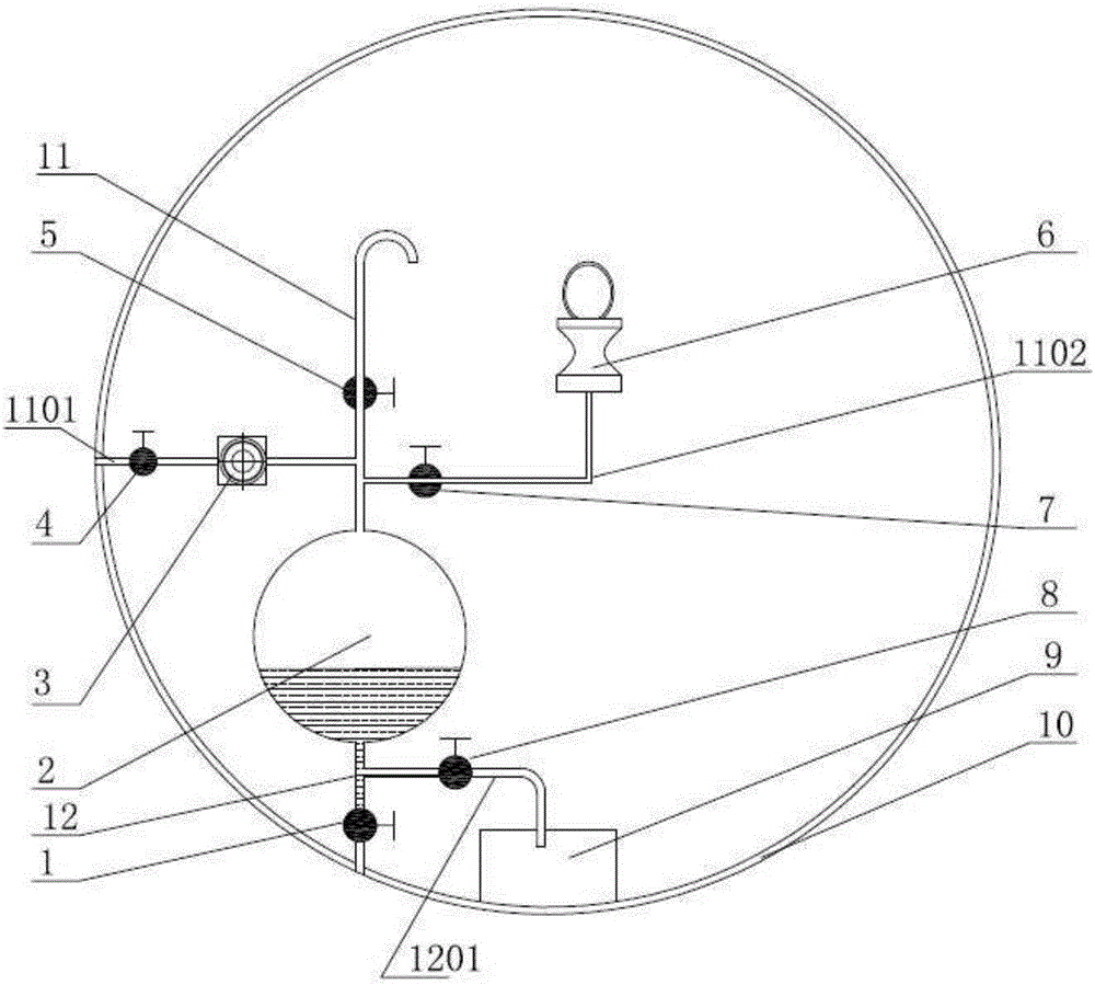 Water pressure balance flushing type toilet storage container device for great depth manned submersible