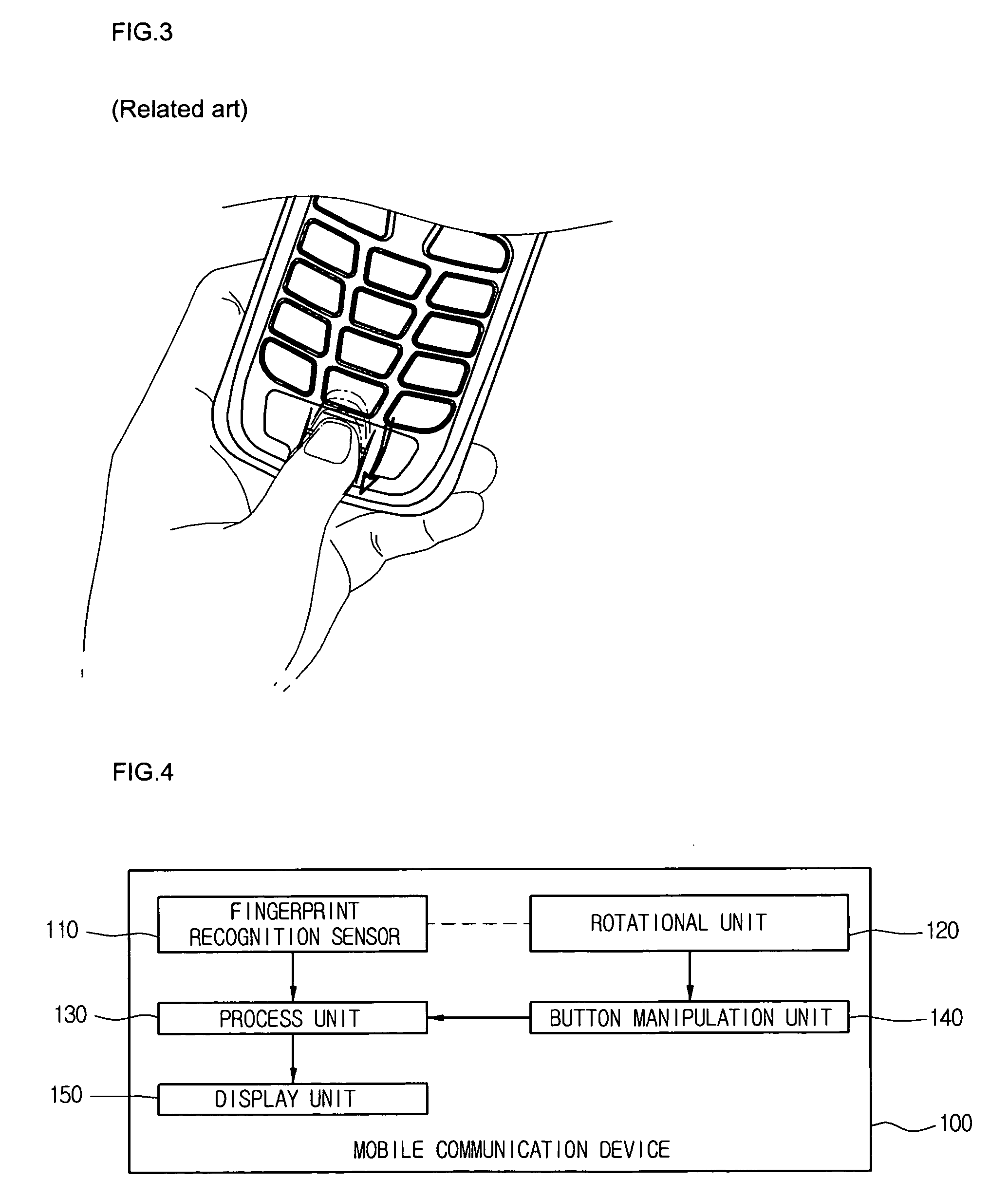 Mobile communication device having fingerprint recognition sensor