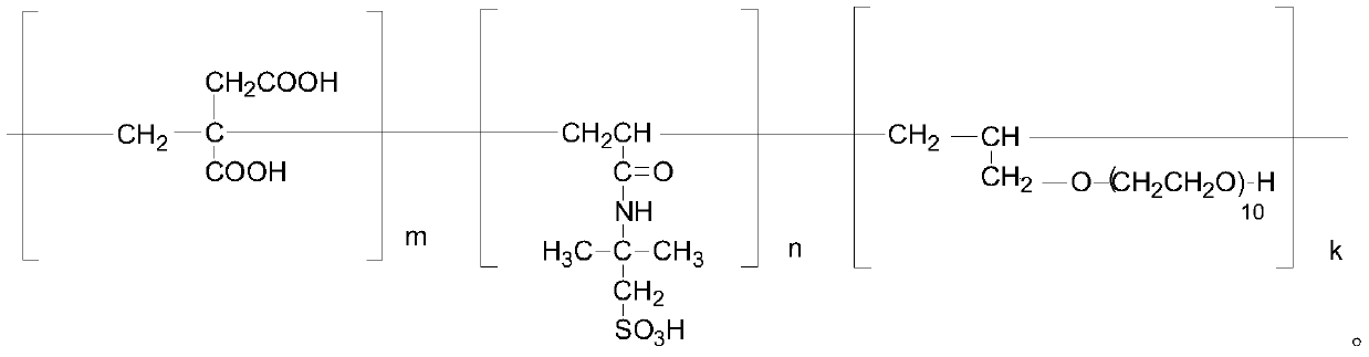 Ternary grafted copolymer and preparing method and application thereof