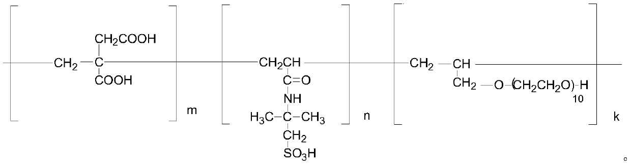 Ternary grafted copolymer and preparing method and application thereof