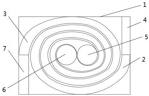 Double helix structure total heat exchanger core with reinforcing ribs