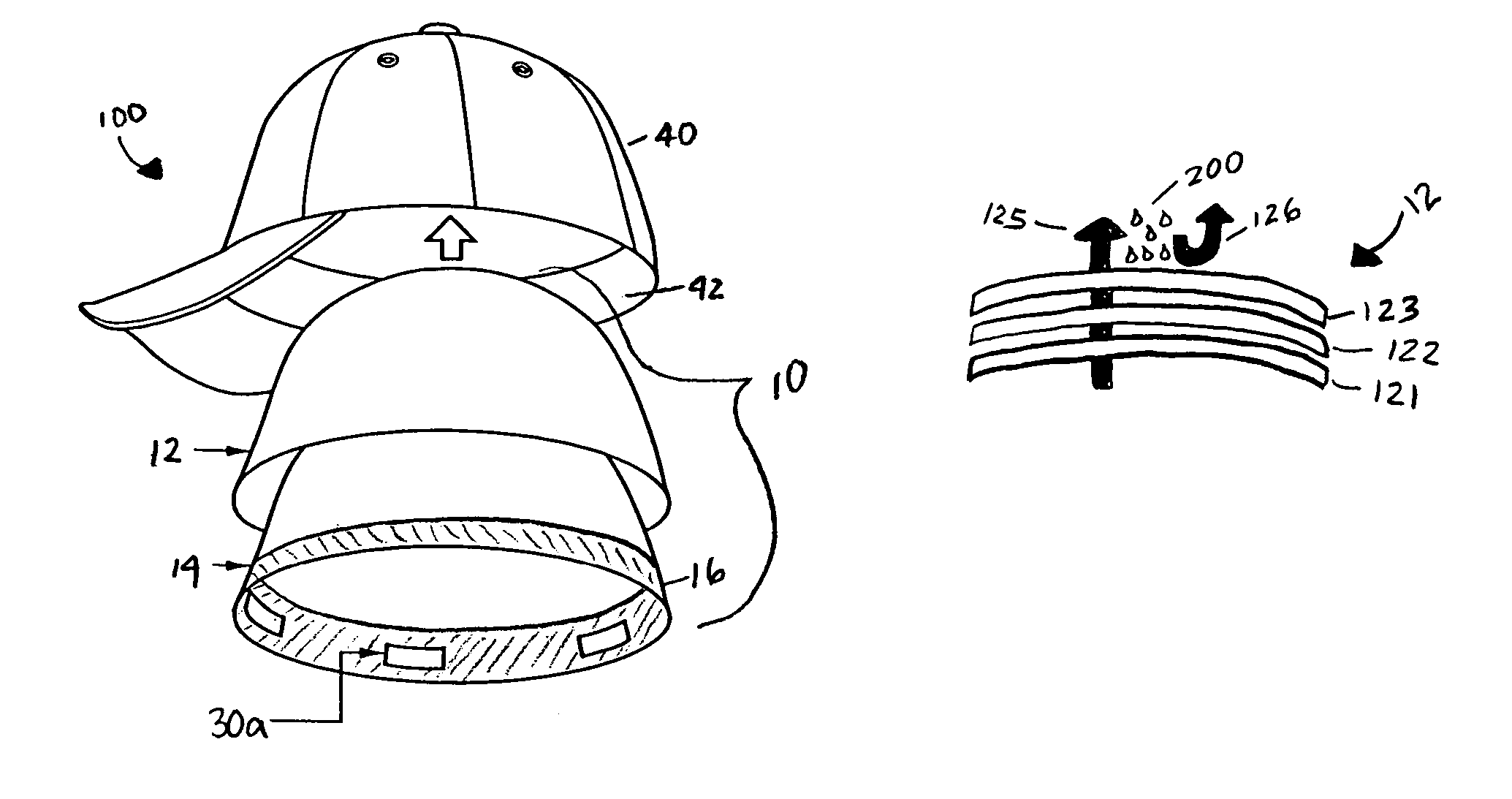 Removable insulated head gear lining