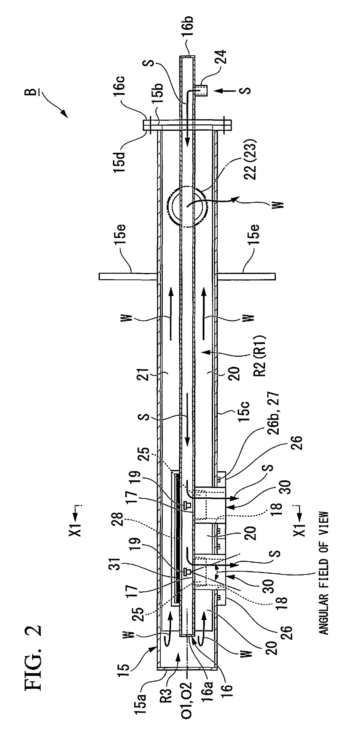 Device for monitoring inside of high-temperature furnace, and system for monitoring inside of high-temperature furnace provided with same