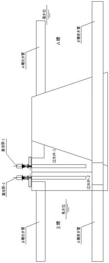 Solar water lifting and returning device between adjacent aquaculture ponds