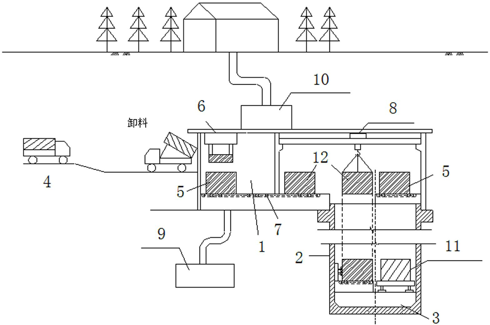 Waste transfer station for urban underground logistics system and transfer method of waste transfer station