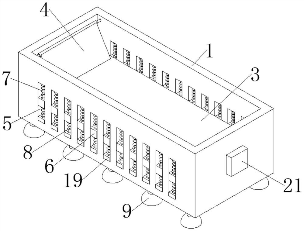 Convenient-to-use storage device for hydraulic joint cover plate production