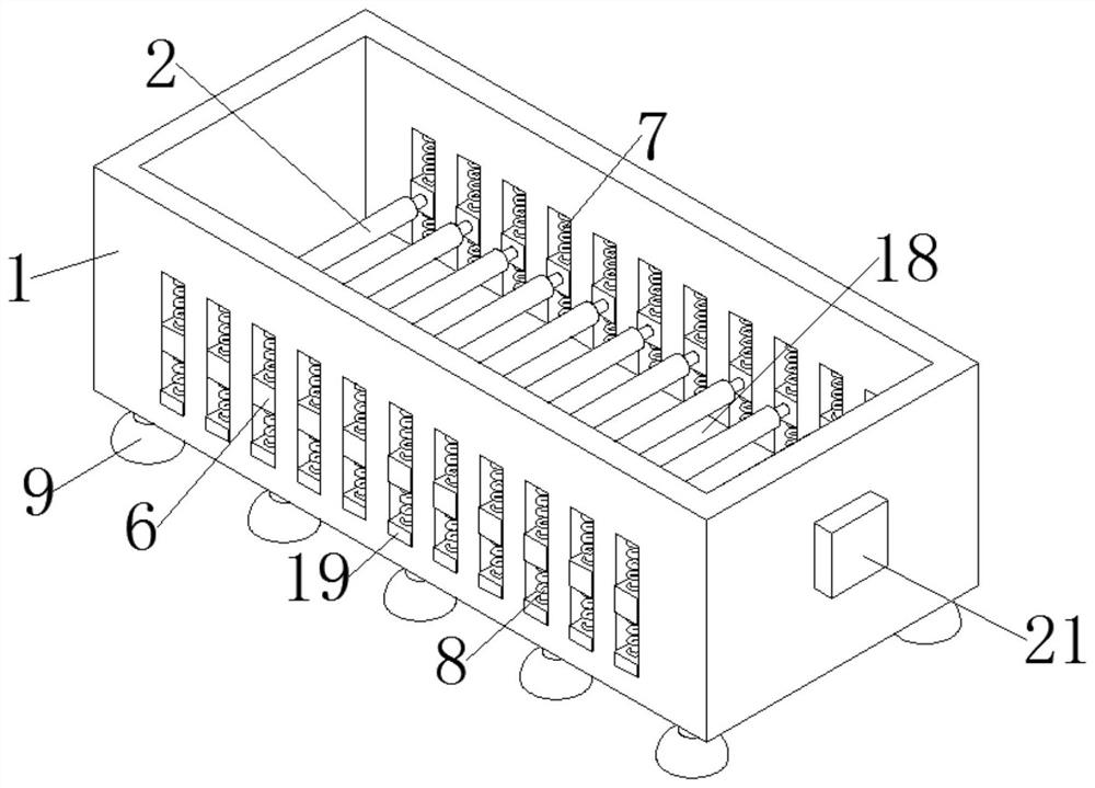 Convenient-to-use storage device for hydraulic joint cover plate production