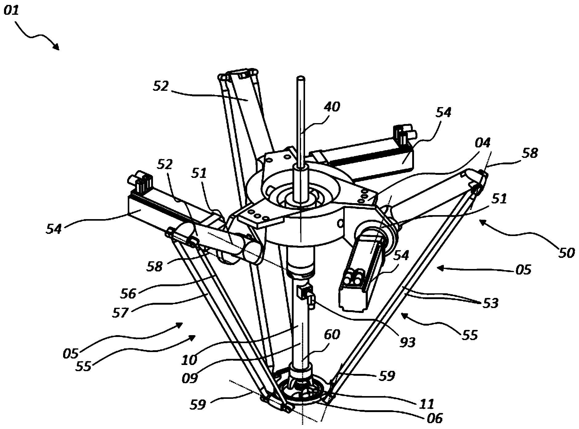 Device for handling items and a method for operating such a device