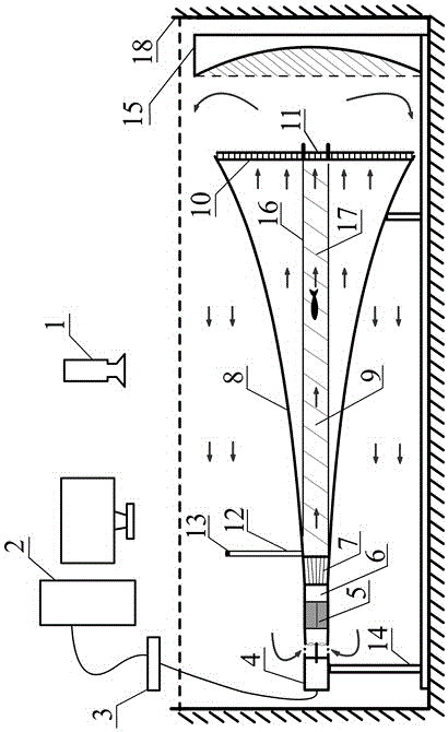 An experimental device for testing fish's water velocity preference