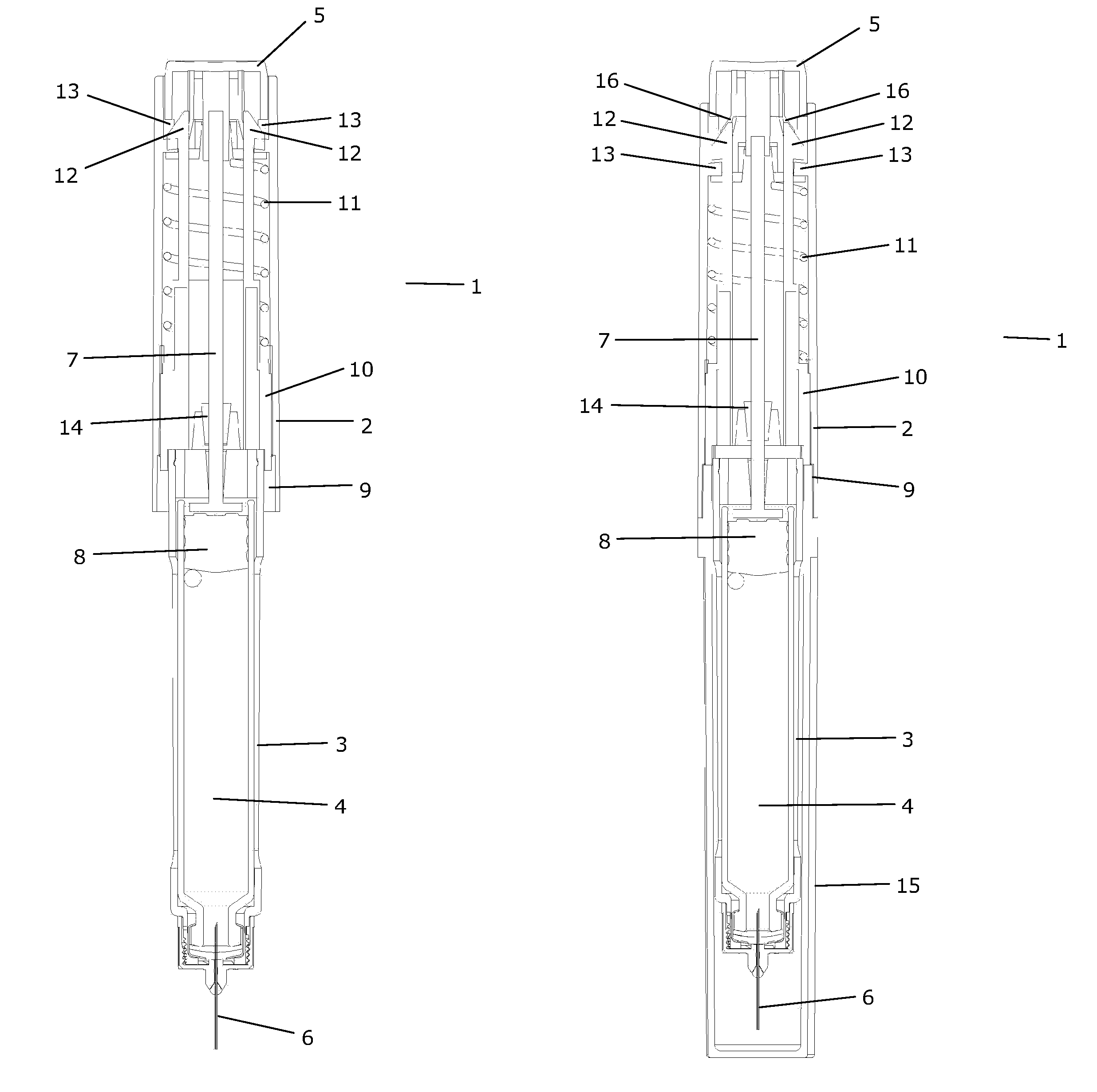 Device for injecting apportioned doses of liquid drug