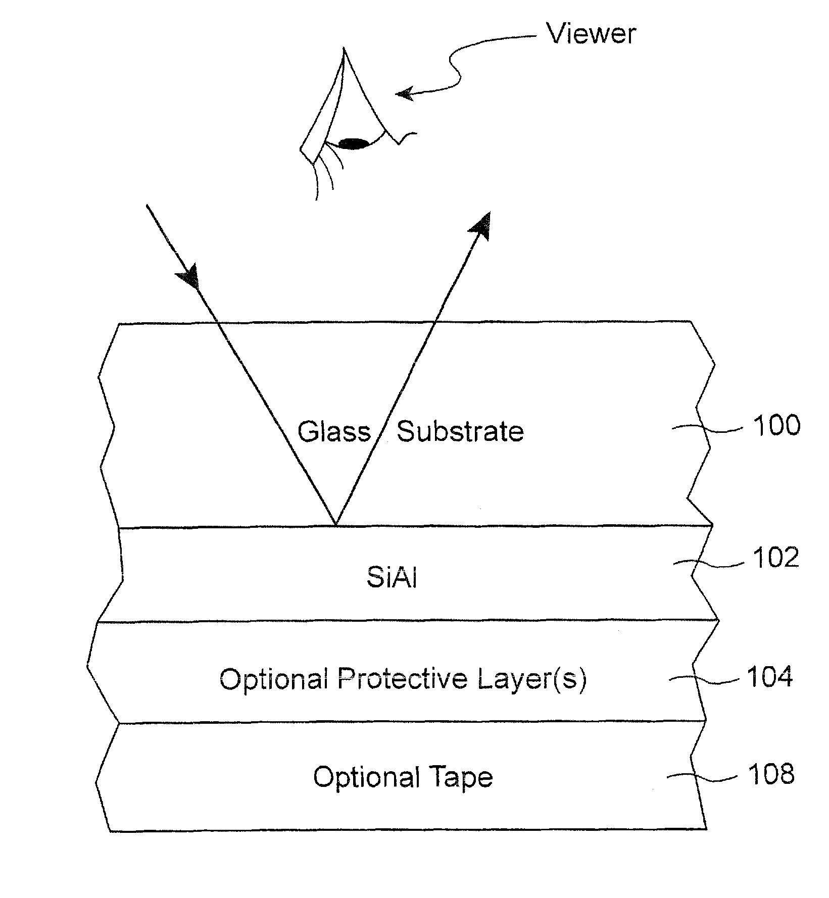 Mirror having reflective layer of or including silicon aluminum