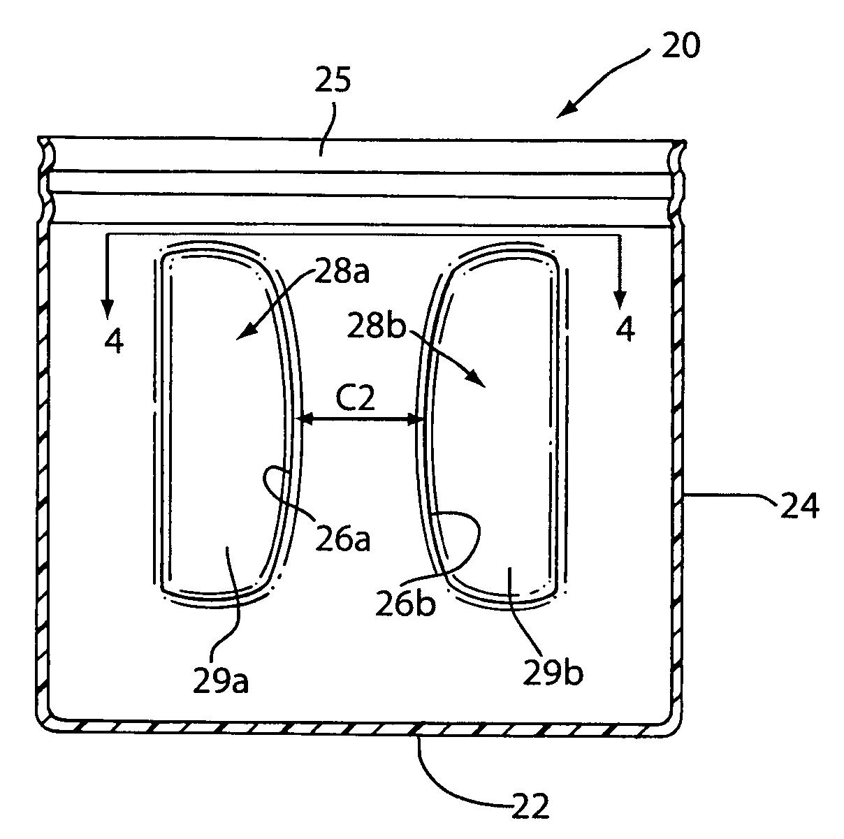 Plastic coffee container with pinch grip