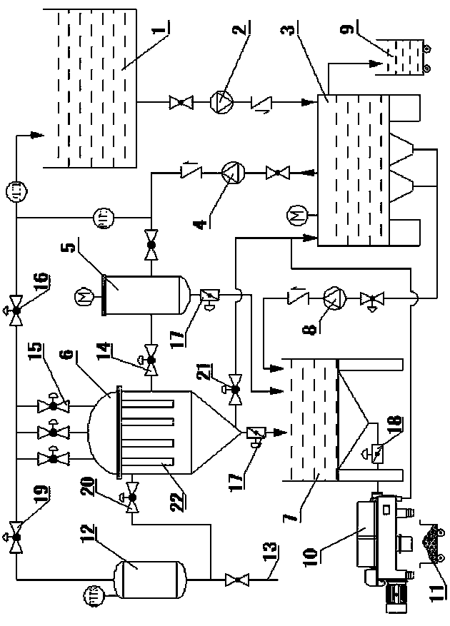 Steel rolling alkali wash water filtering and recycling system