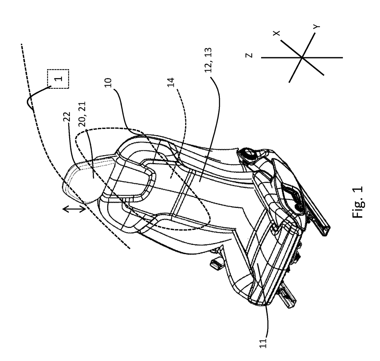 Vehicle seat and a head rest for a vehicle seat