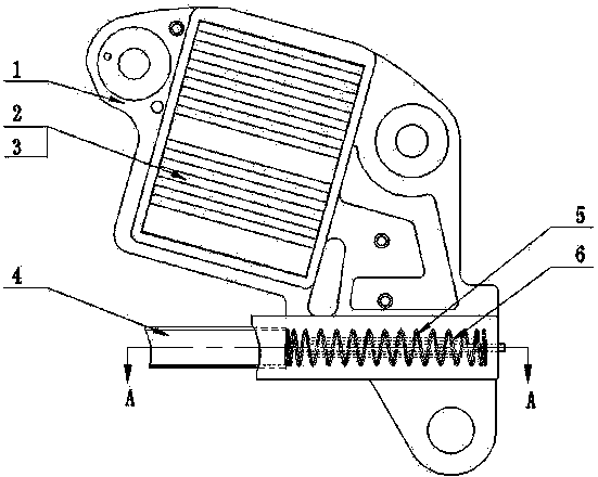 Internal carbon brush and sleeve structure of regulator of automobile