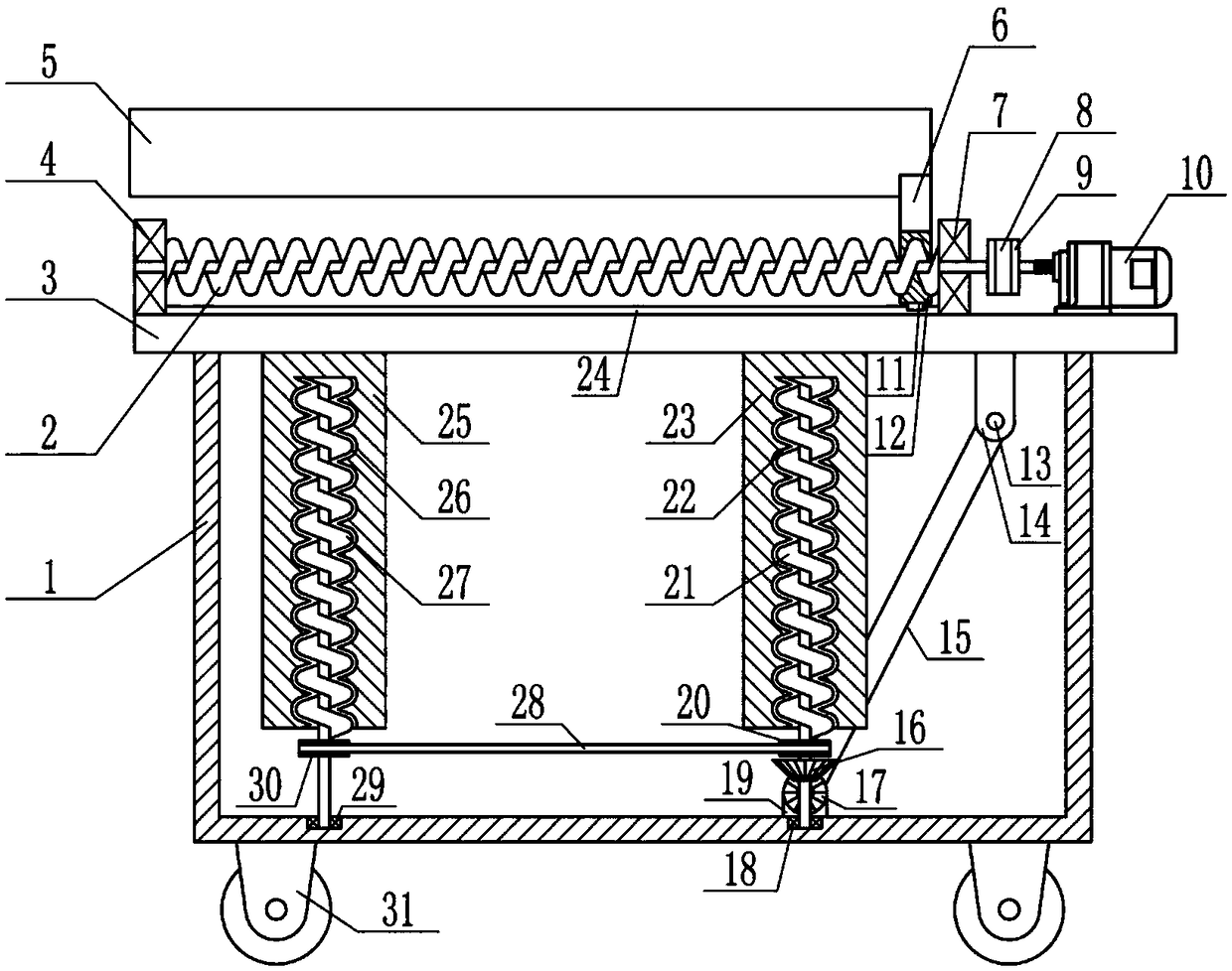 A winding machine feeding device for lithium battery production