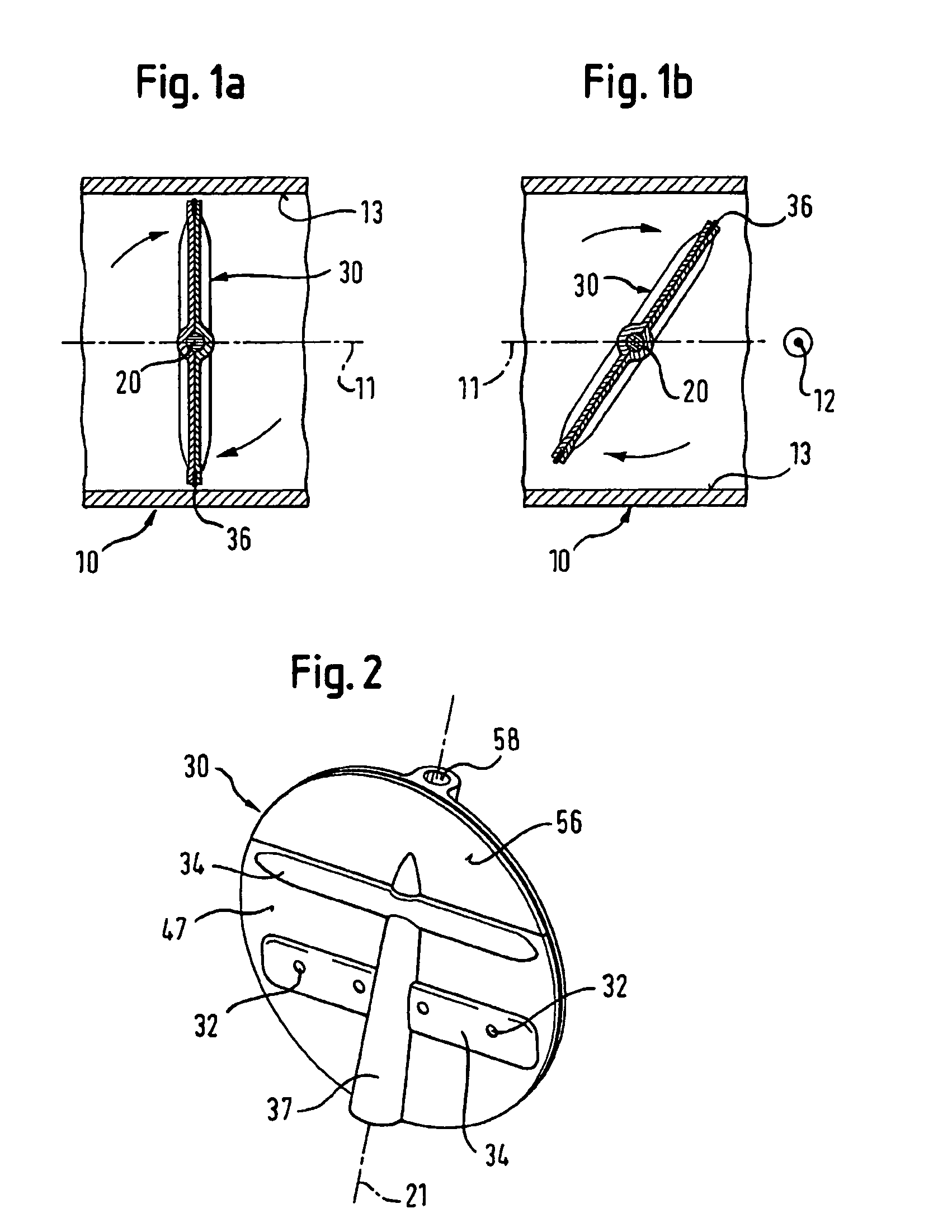 Butterfly valve for controlling a gas pressure