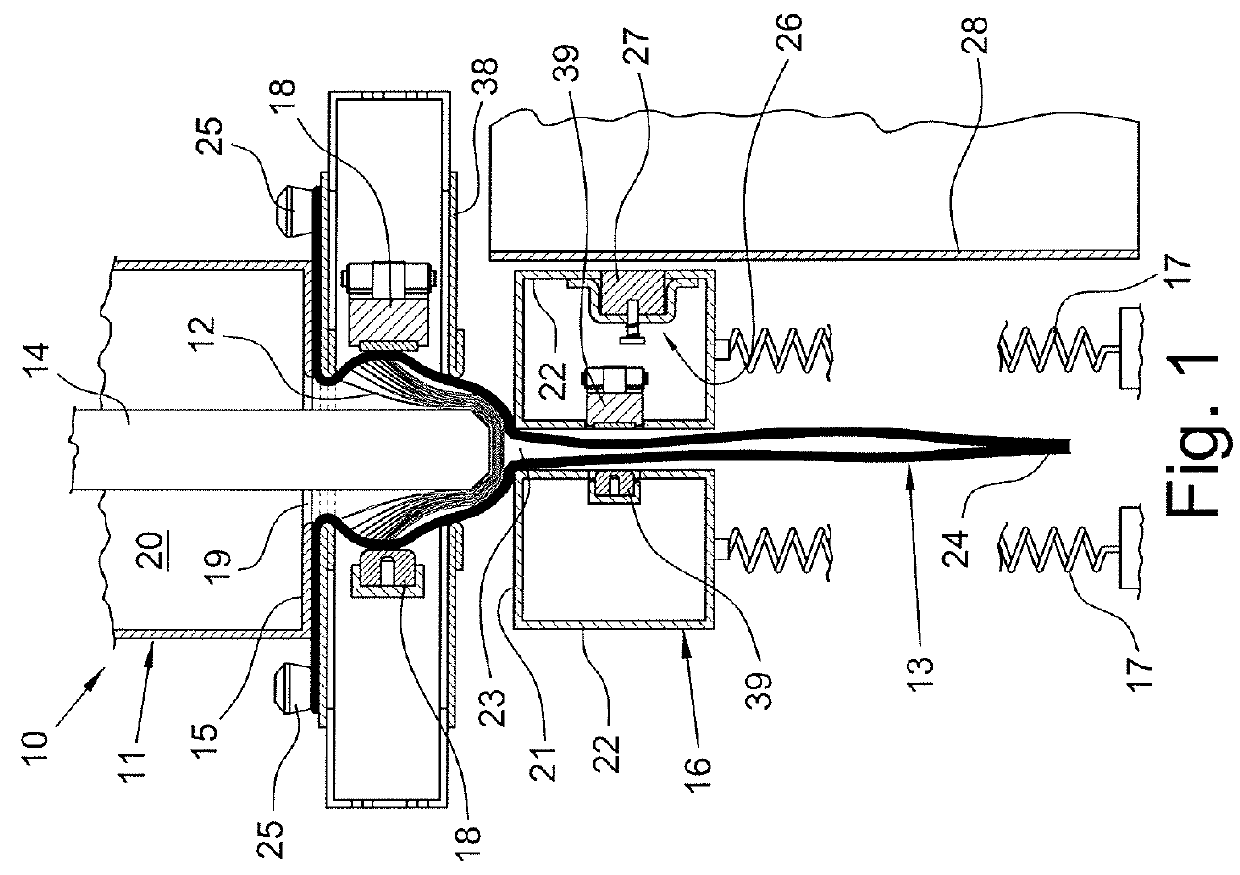 Device for filling and closing bags for containing paper documents, such as banknotes and the like