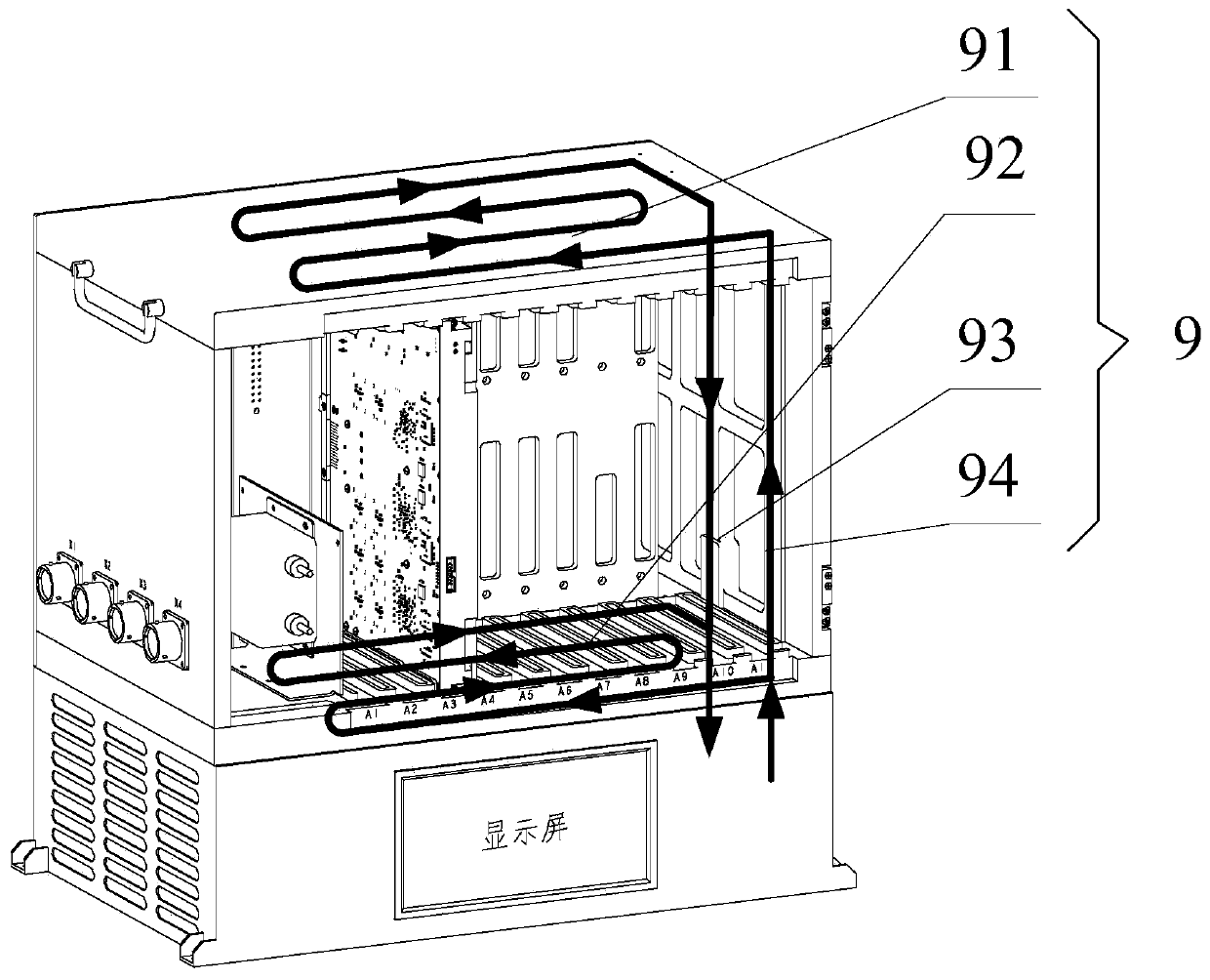 Integrated liquid cooling machine box based on two-phase heat transfer and two-phase heat transfer method thereof