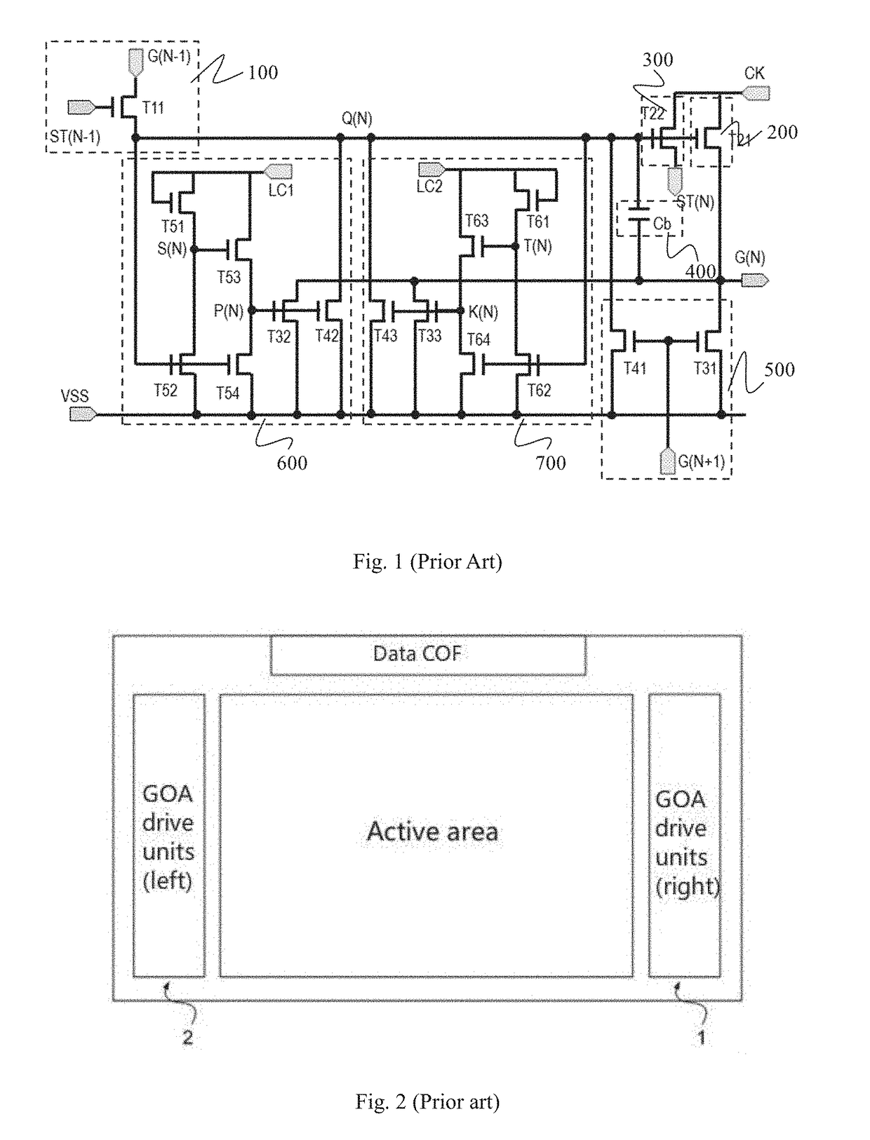 Double-side gate driver on array circuit, liquid crystal display panel, and driving method