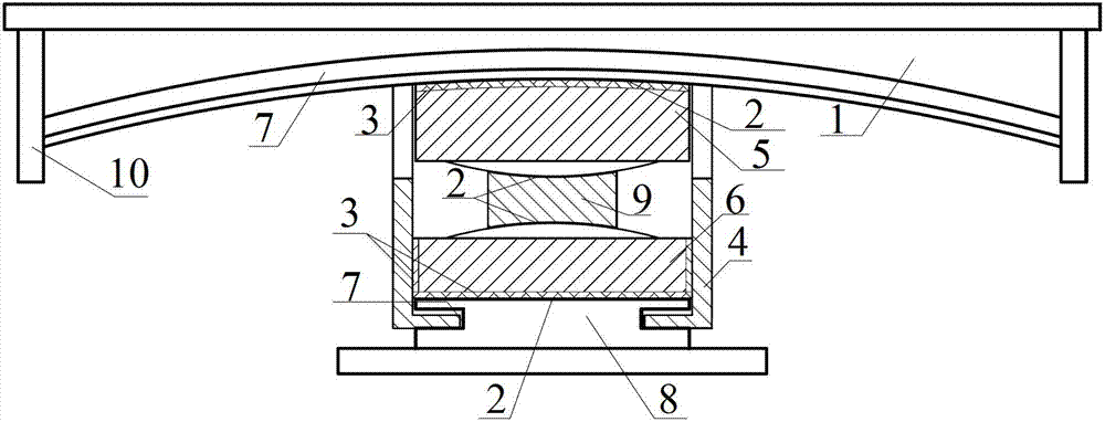 Pulling-resistant friction isolation bearing for bridge