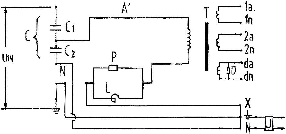 Method for measuring electric capacity and dielectric loss of capacitance type voltage transformer