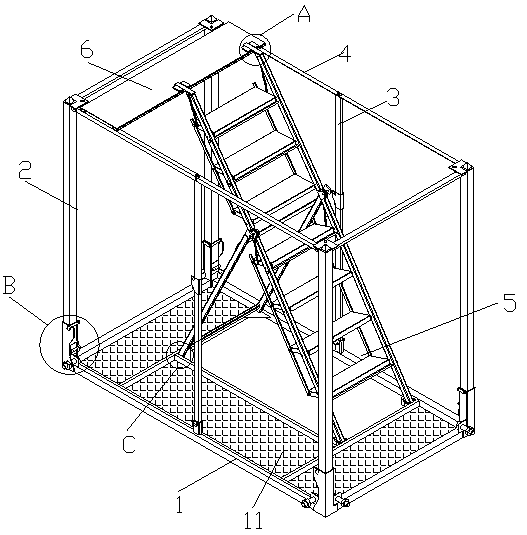 Foldable construction platform and building method thereof