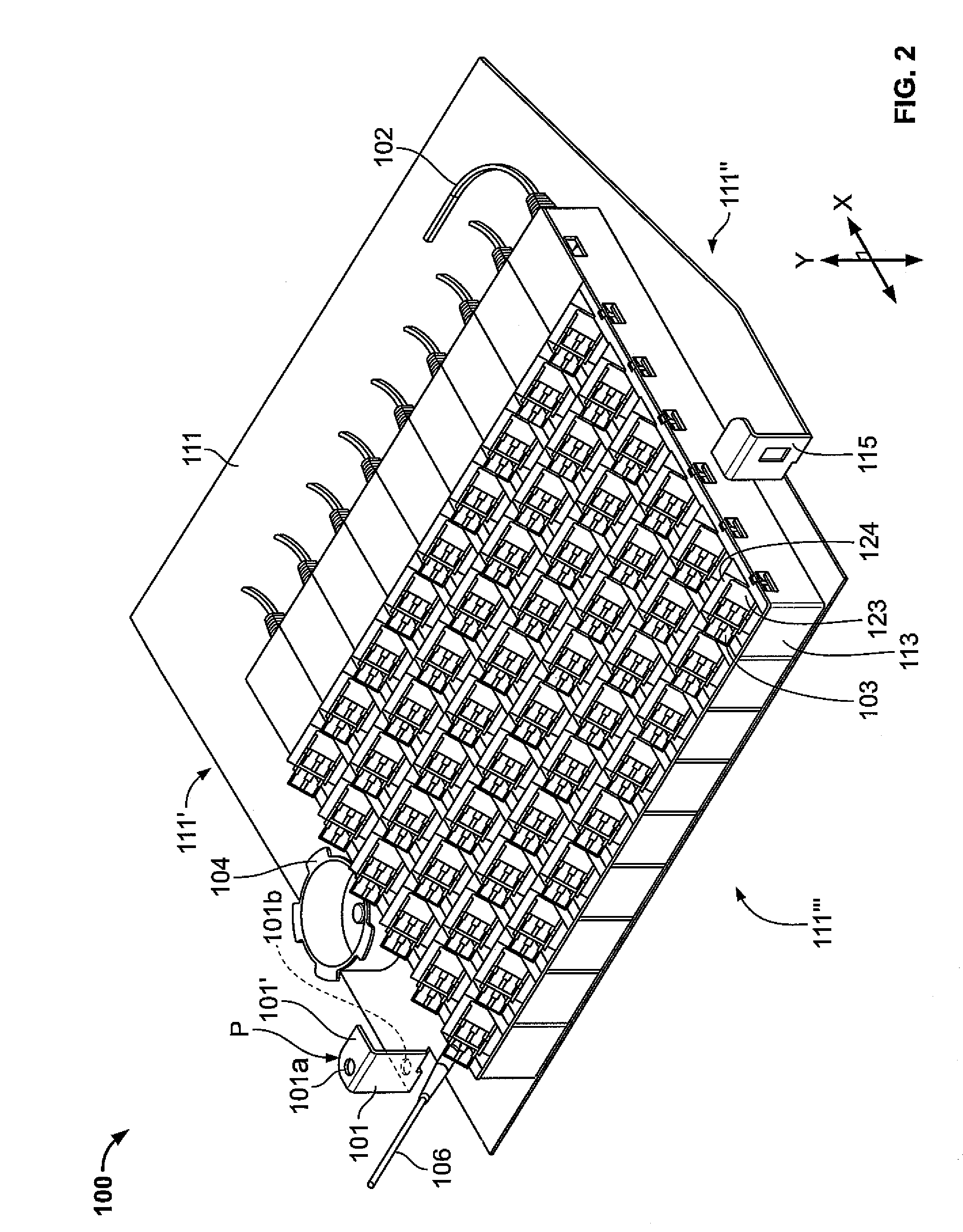 Horizontal fiber optic patching assembly