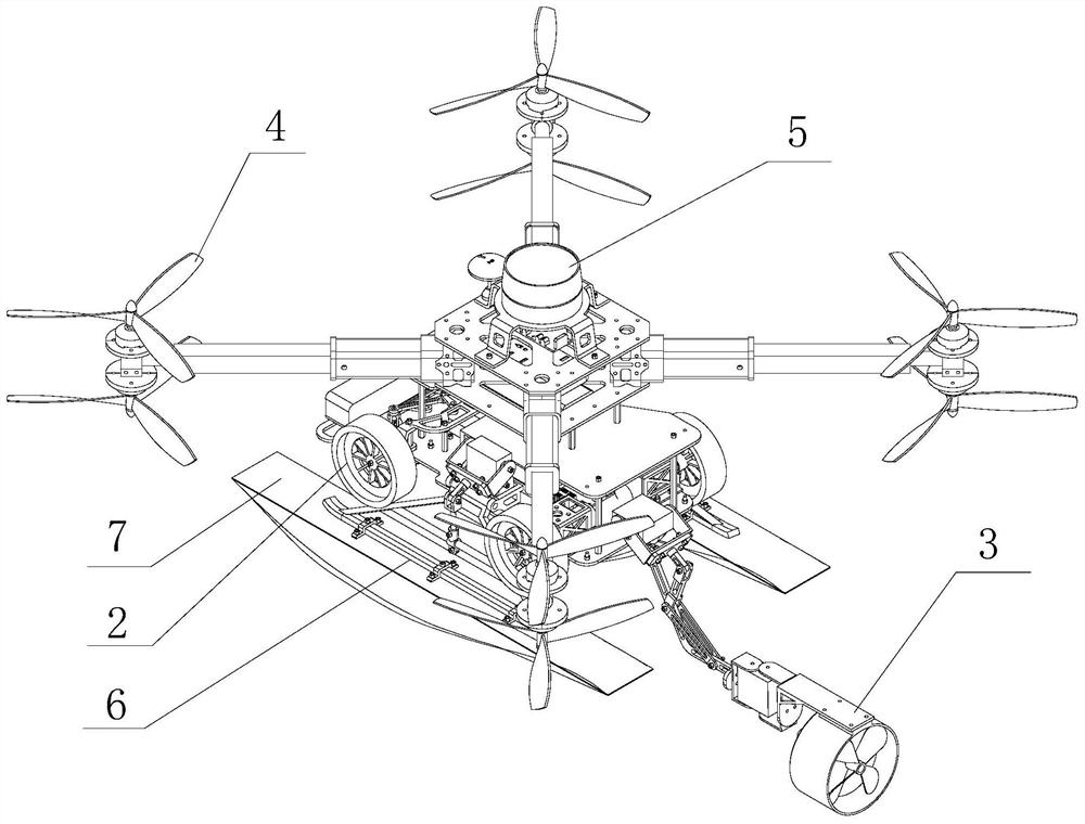 A water, land and air amphibious robot