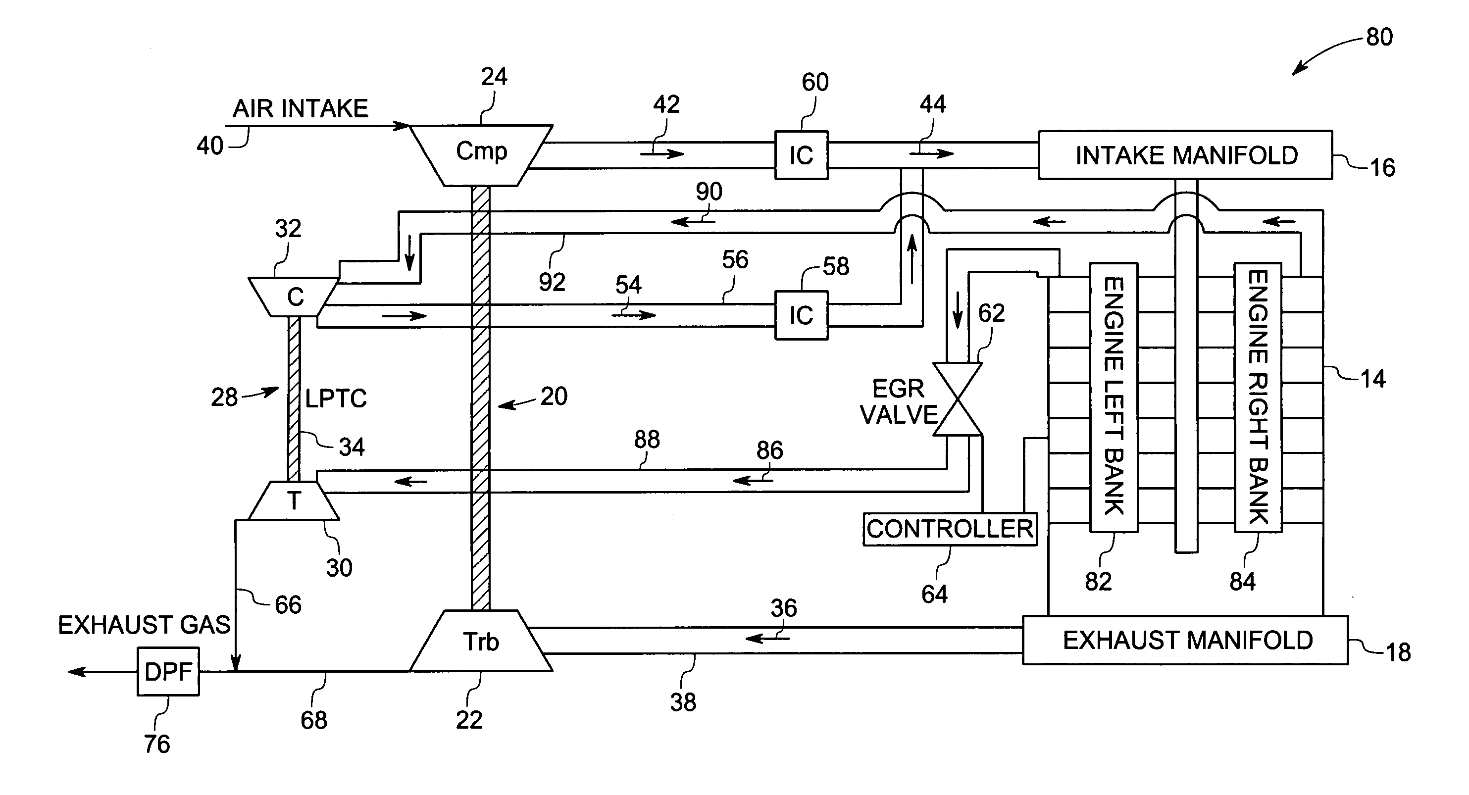 Turbocharged engine system and method of operation