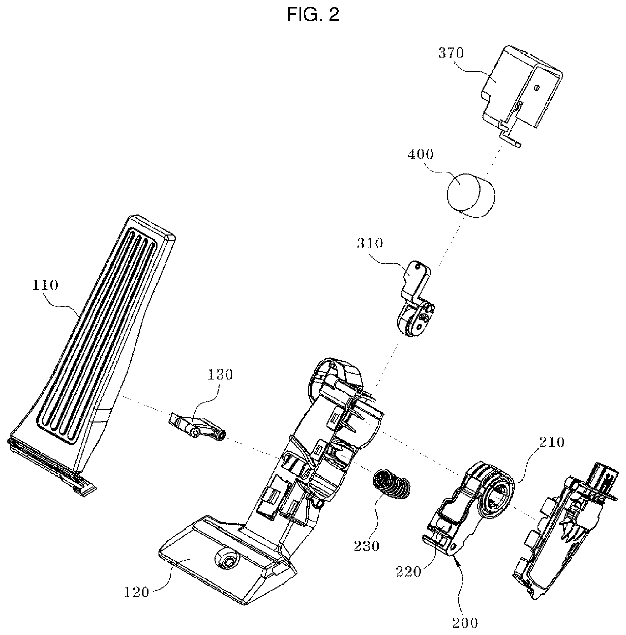 Acceleration pedal for vehicle