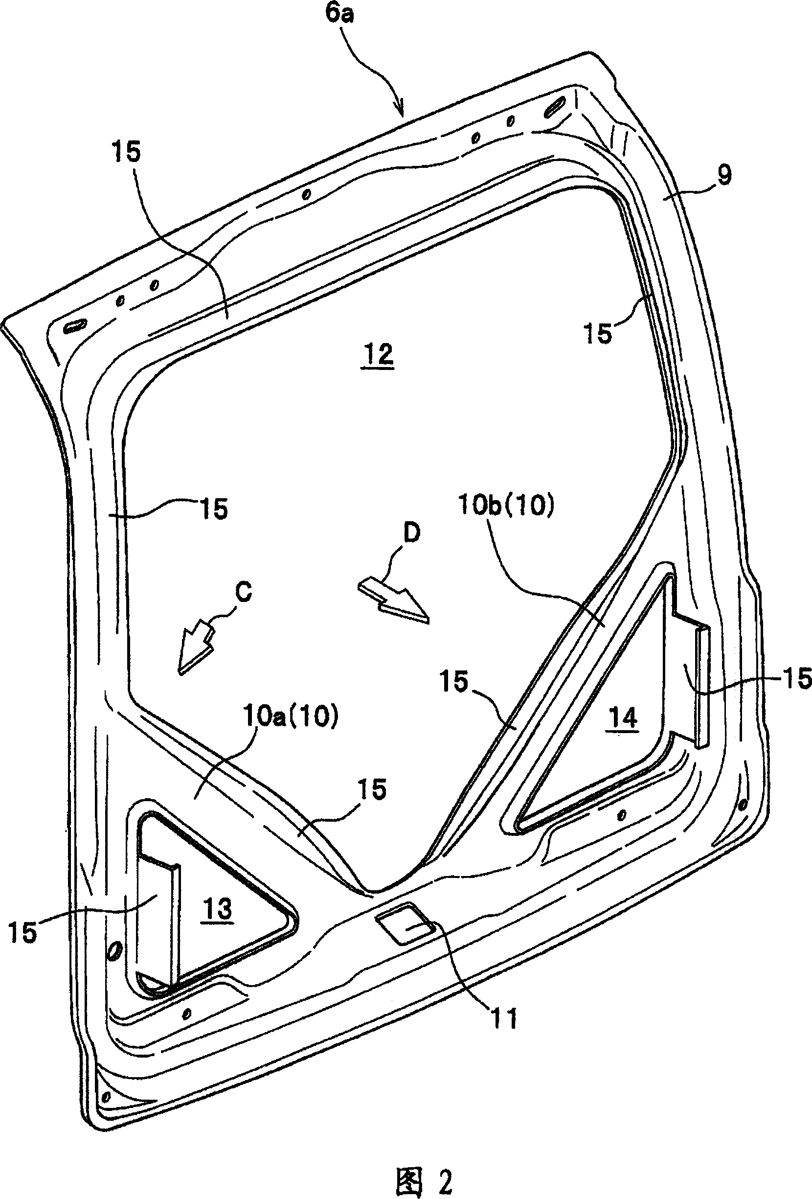 Hatchback door structure for vehicles