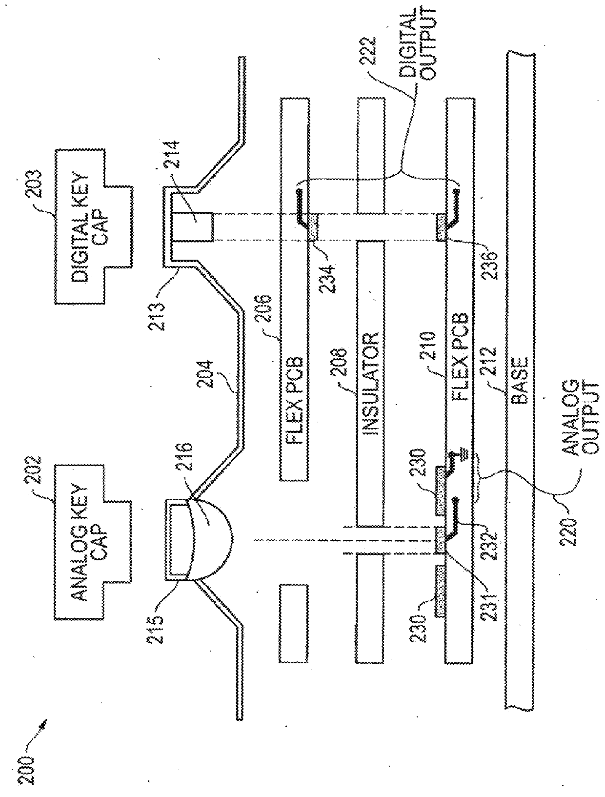 Hybrid digital analog key switch