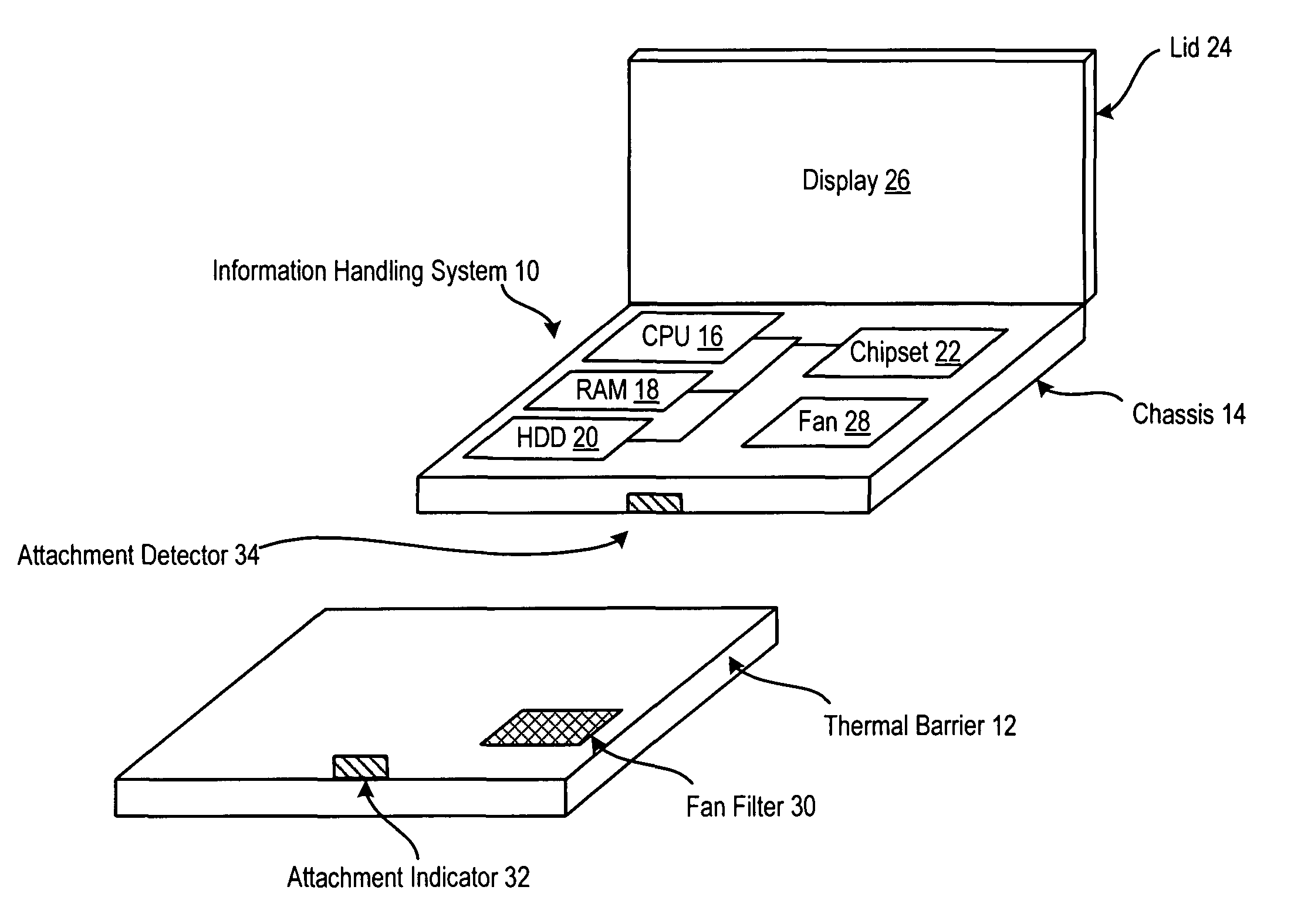 System and method for managing portable information handling system cooling