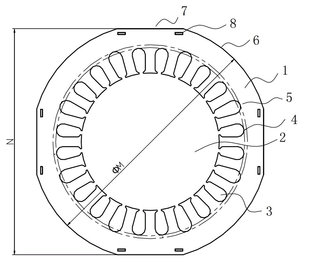 Efficient motor stator for washing machine