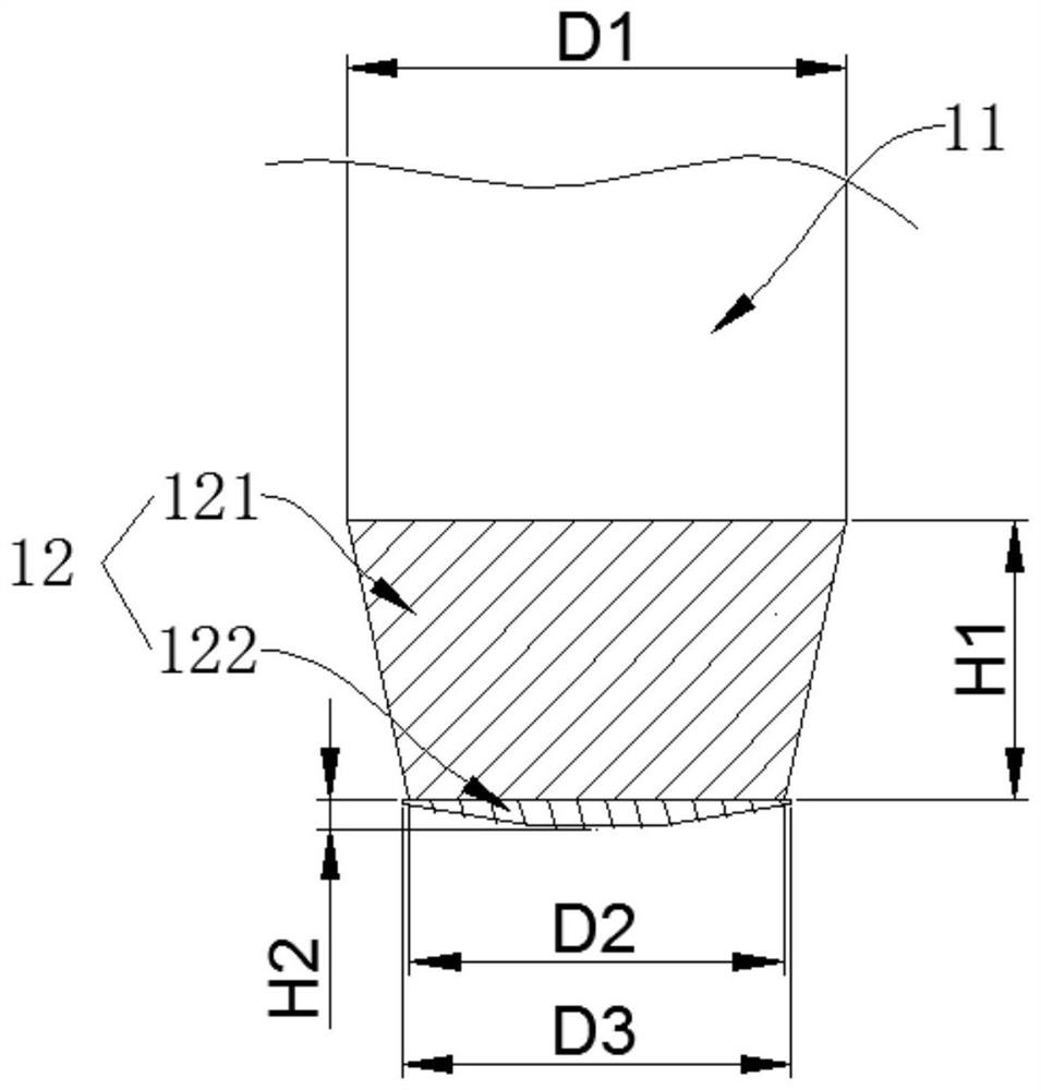 Large-size single crystal segment-taking ending structure and control method thereof