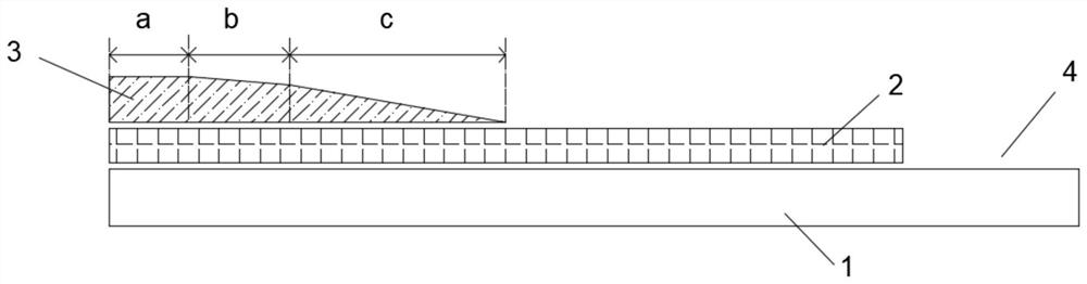 Metallized film with gradual change type sheet resistance structure