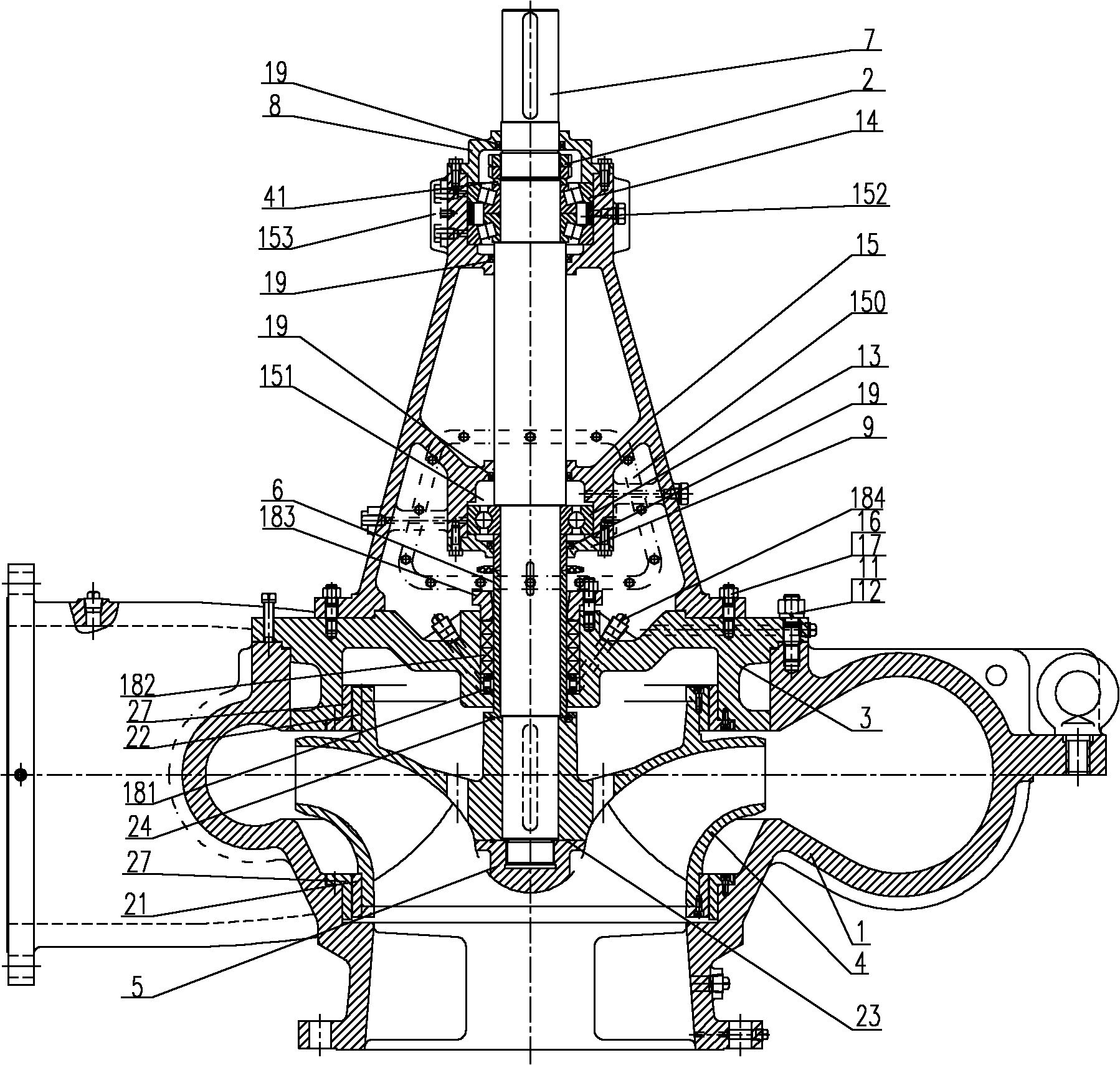 Essential service water pump for nuclear power station