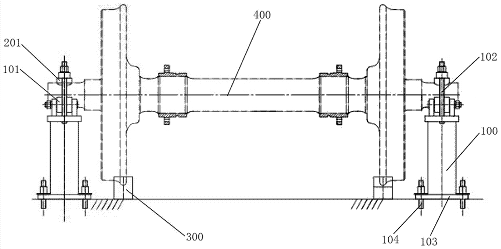 Tool for machining inclined holes of force measuring wheel set of steel rail flaw detection car