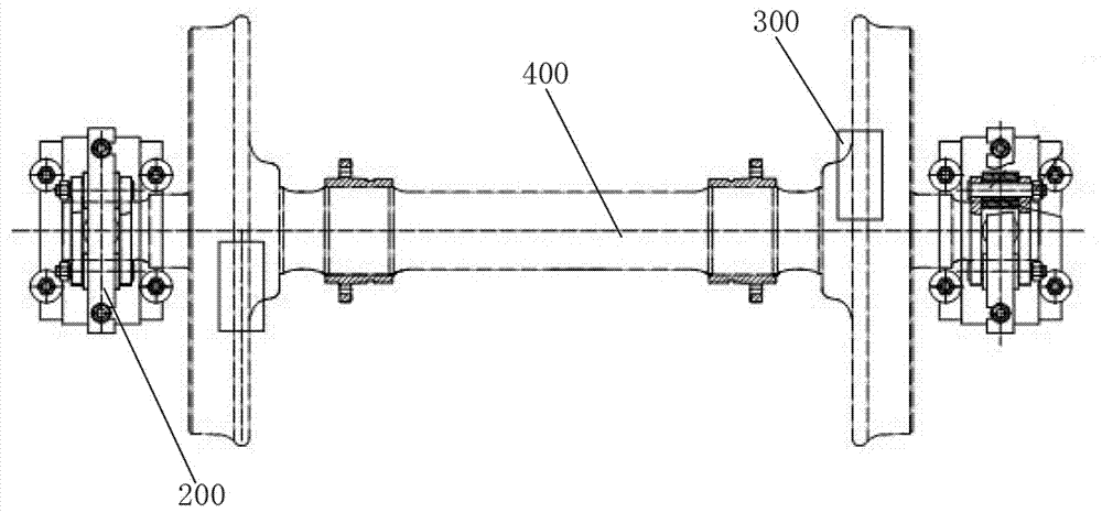 Tool for machining inclined holes of force measuring wheel set of steel rail flaw detection car