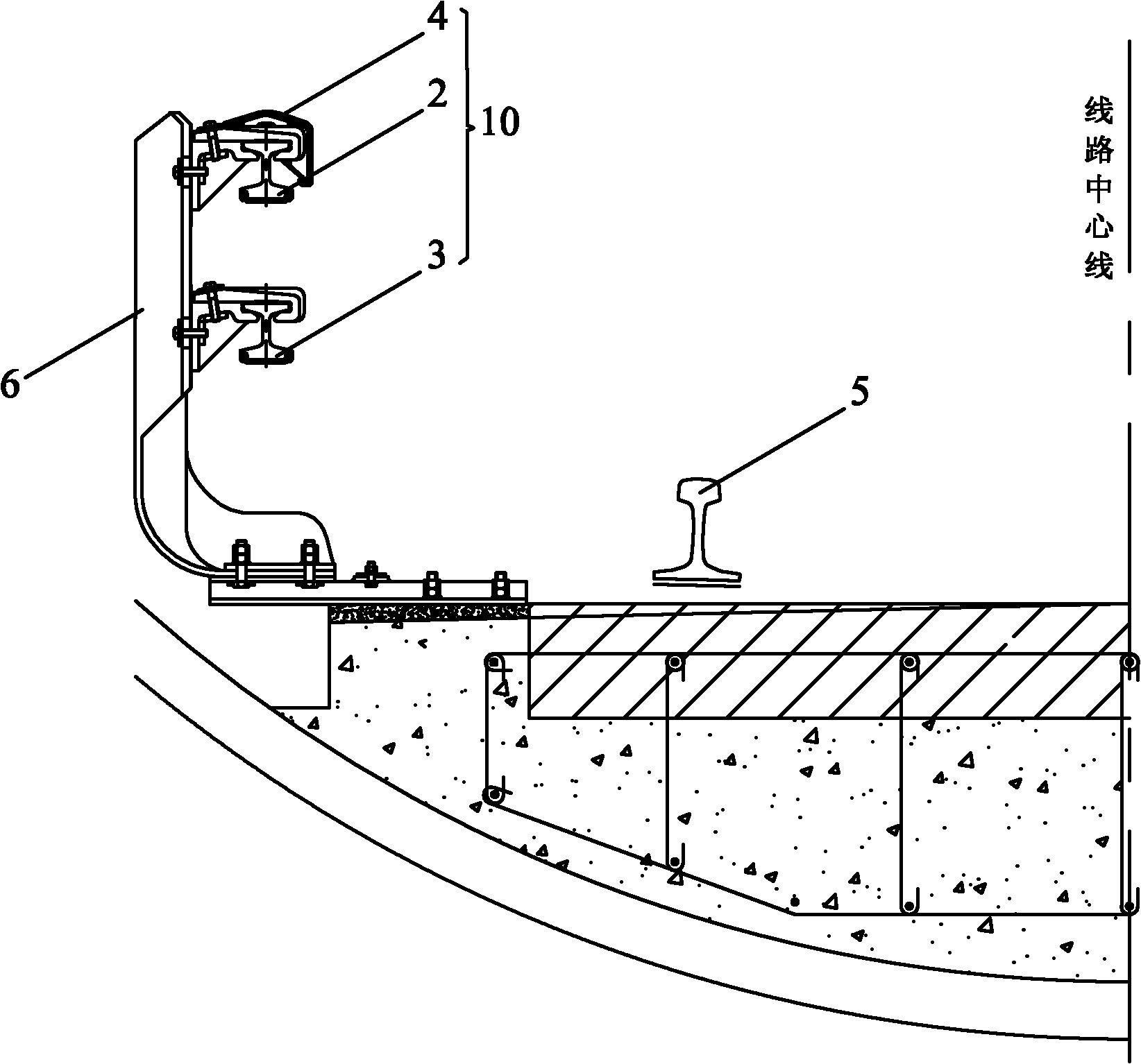 Direct-current (DC) 1500V four-rail mounting structure applied to urban rail transit