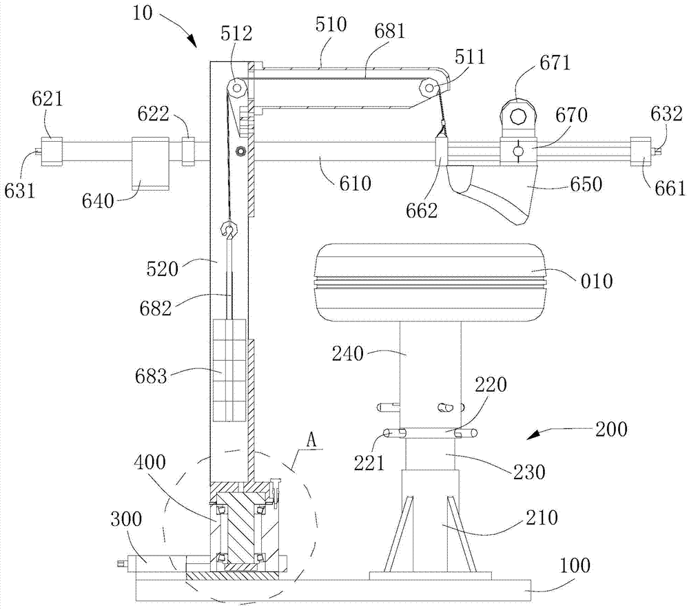 Tire lip removal test device